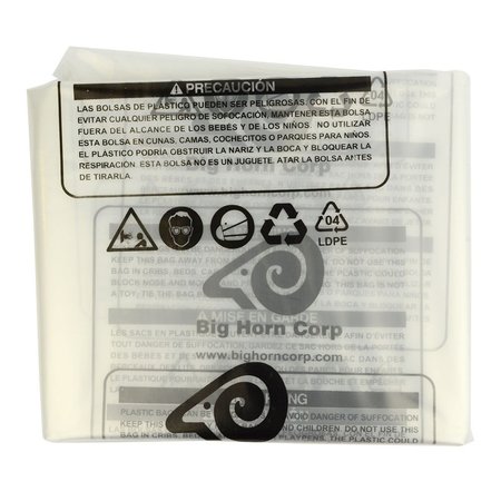 BIG HORN 20 Inch Dia. Clear Plastic Dust Collection Bag 32 Inch x 42 Inch - Replaces Delta 50-891, PK 5 11781